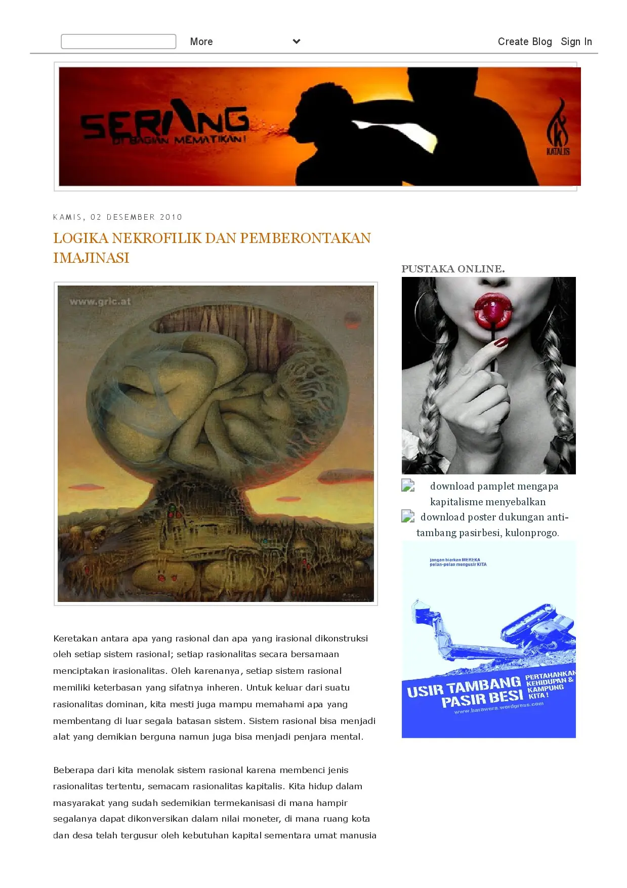 Logika Nekrofilik dan Pemberontakan Imajinasi