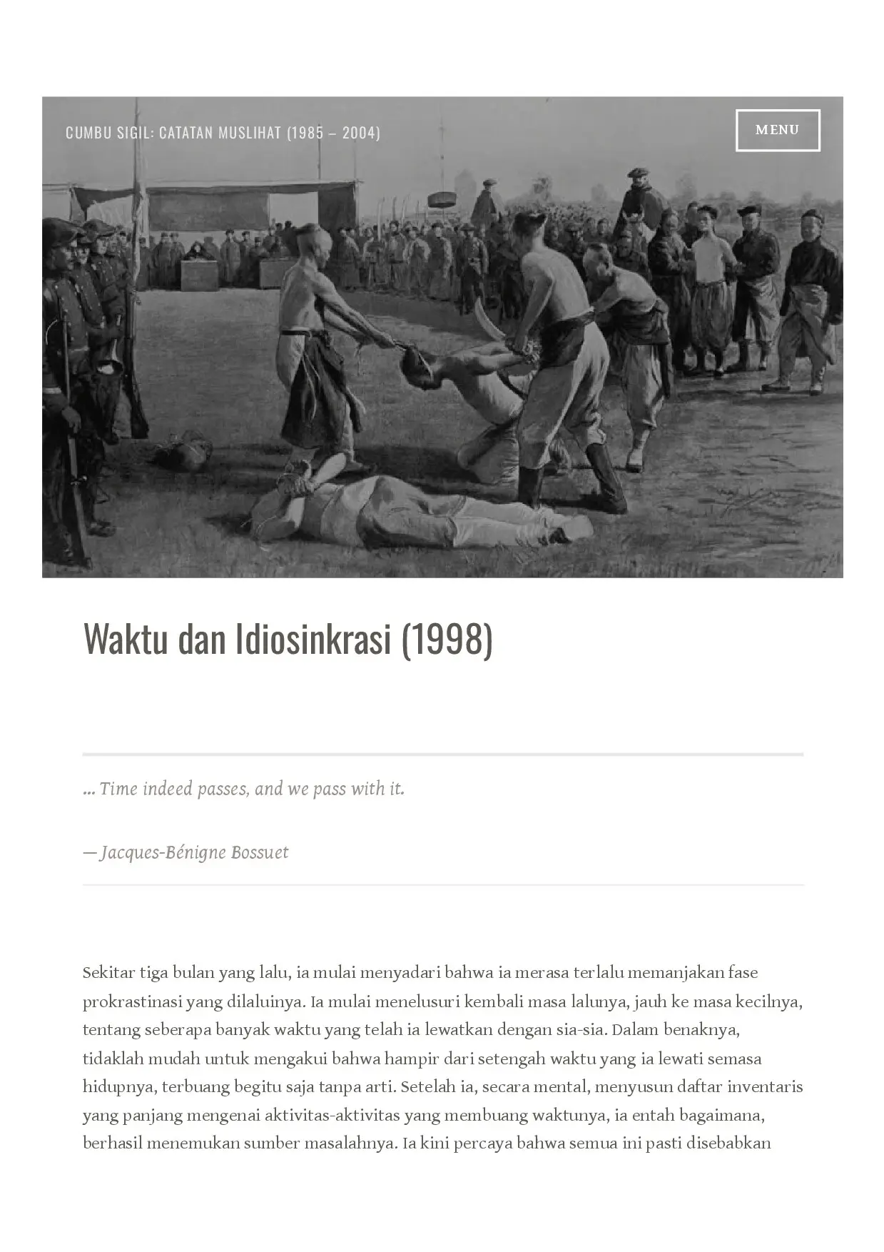 Waktu dan Idiosinkrasi (1998)