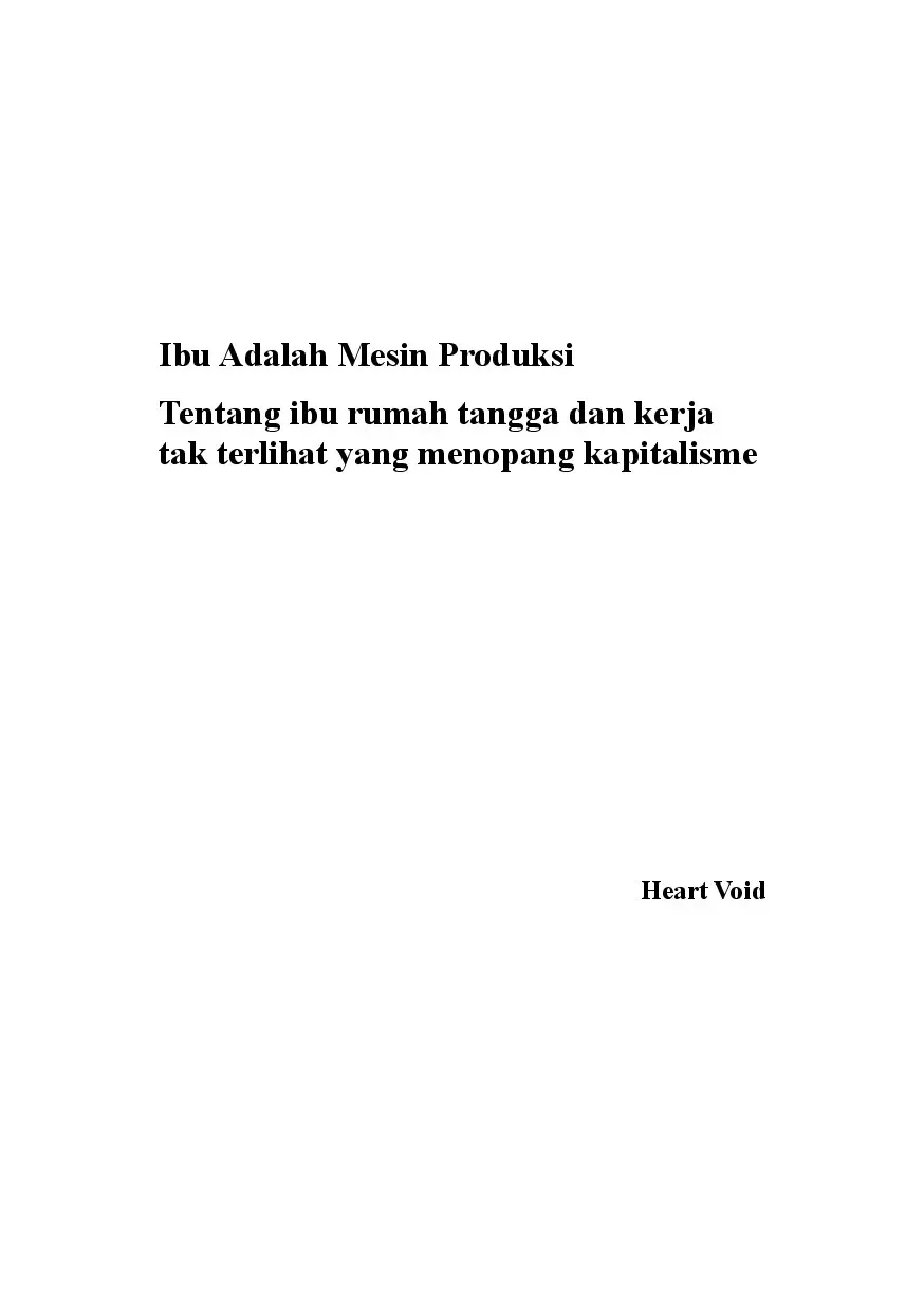 Ibu adalah Mesin Produksi