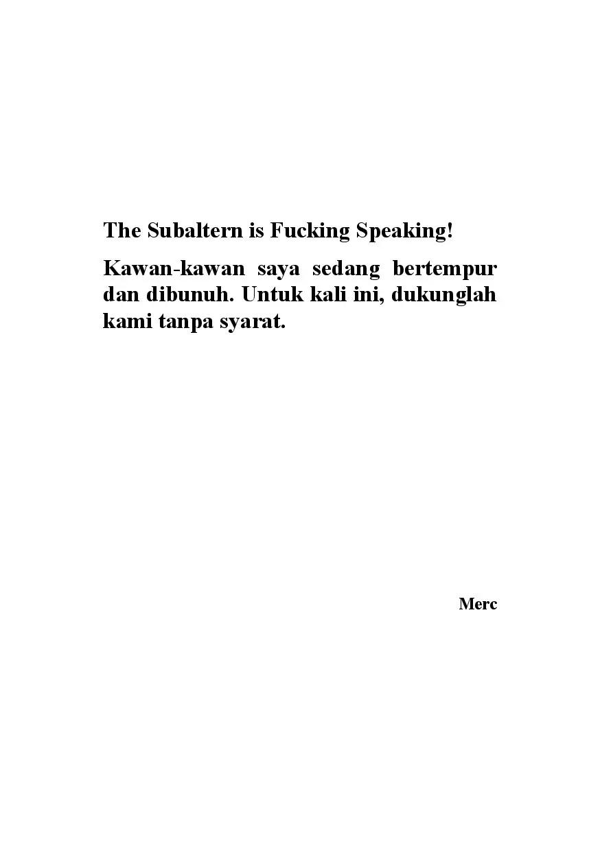 The Subaltern is Fucking Speaking