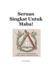 Seruan Singkat Untuk Maba!