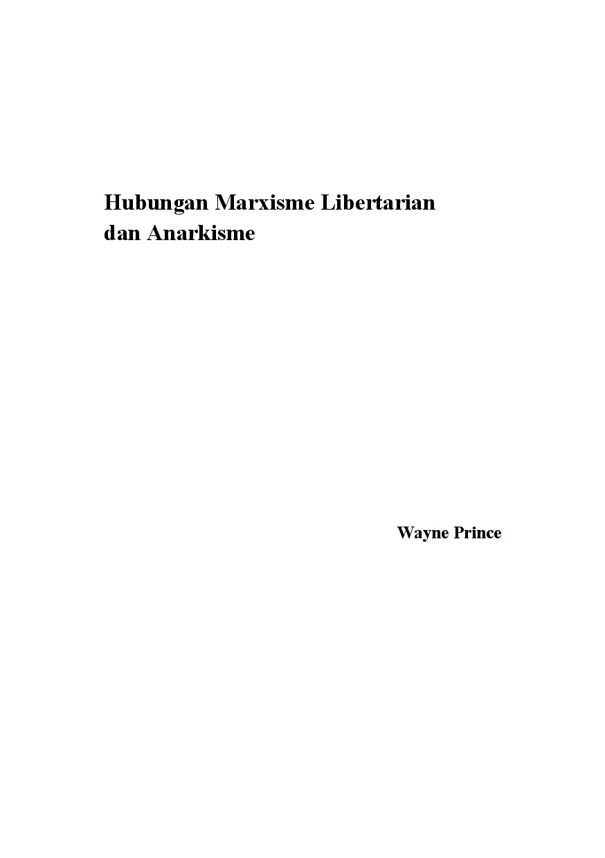 Hubungan Marxisme Libertarian dan Anarkisme