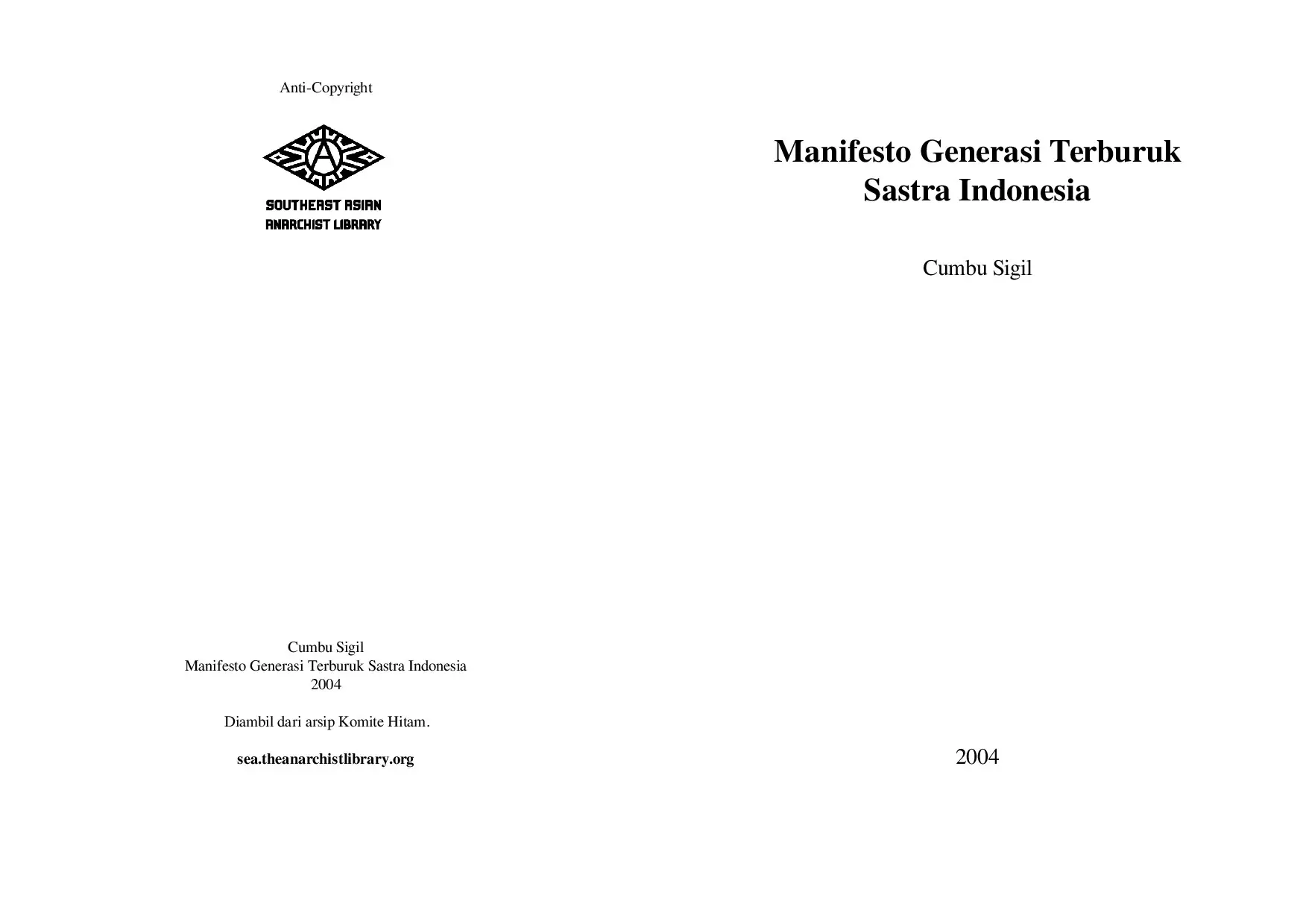 Manifesto Generasi Terburuk Sastra Indonesia