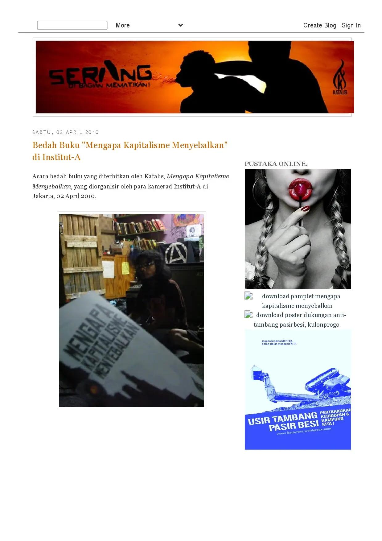 Bedah Buku "Mengapa Kapitalisme Menyebalkan" Di Institut A