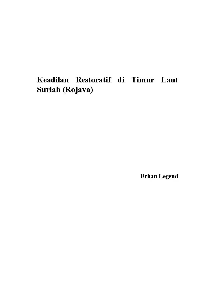Keadilan Restoratif di Timur Laut Suriah (Rojava)