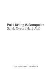 Puisi Béling (Sakumpulan Sajak Nyeuri Haté Abi)