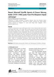 Narasi Alternatif Konflik Agraria di Dusun Warung Kalde ( 1979– 1985) Pada Fase Pra Ekspansi Unpad Jatinangor