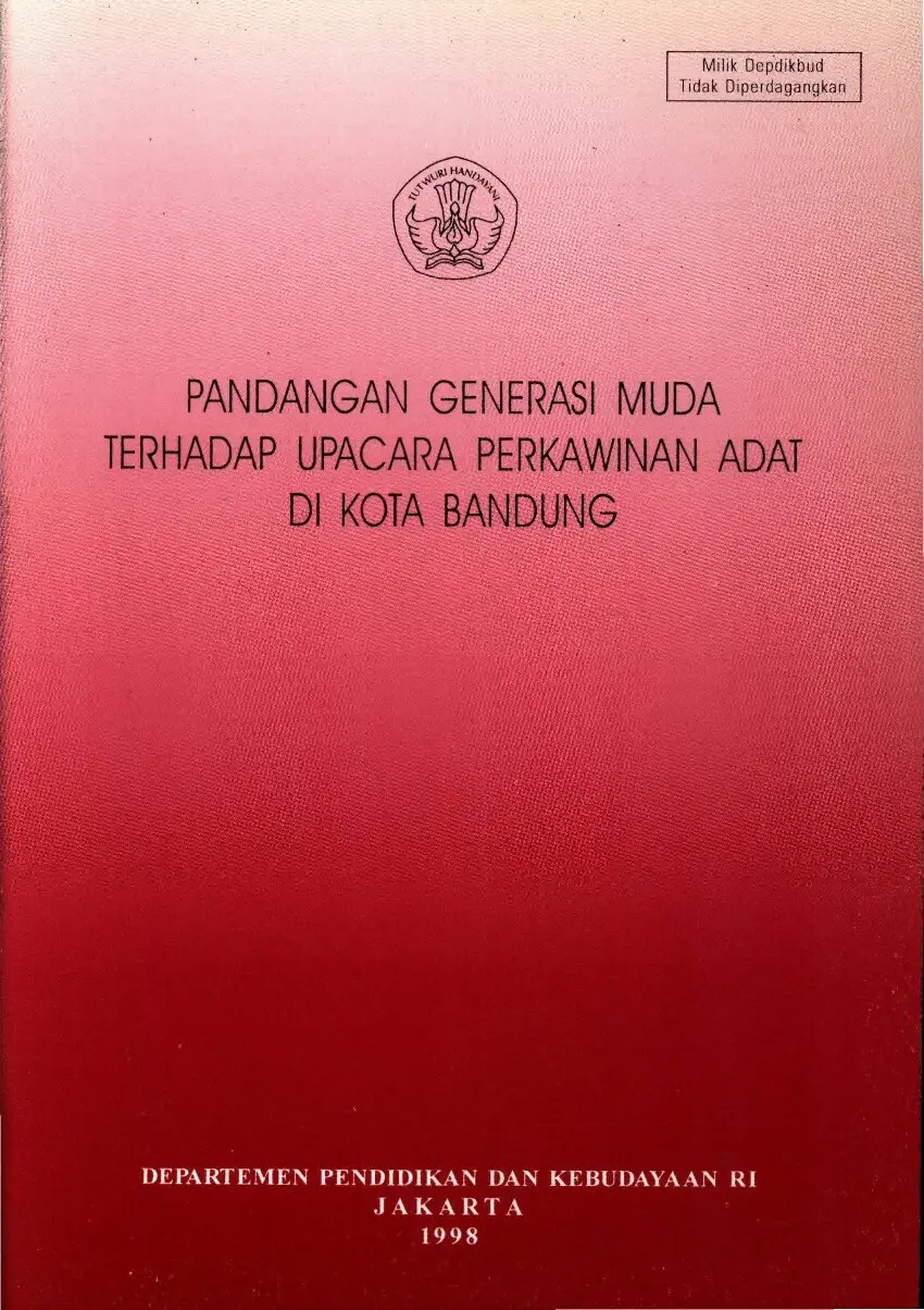 Pandangan generasi muda terhadap upacara perkawinan adat di kota Bandung