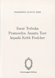 Surat Terbuka P.A.T. kepada Keith Foulcher