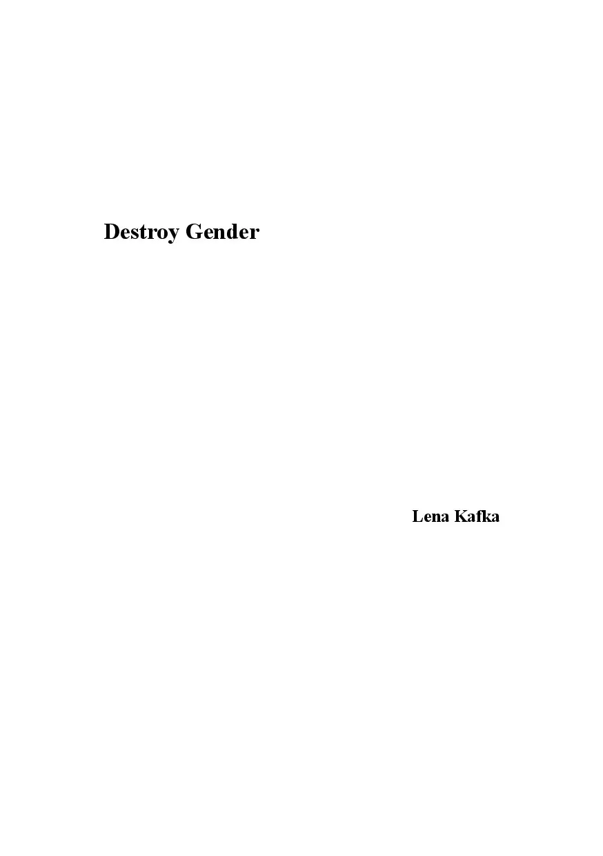 Destroy Gender