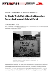 Article: A Brief History Of Anarchism In Indonesia