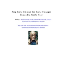 Jang Harus Dibabat dan Harus Dibangun