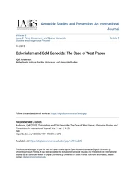 Colonialism and Cold Genocide: The Case of West Papua