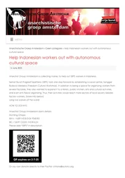 Help Indonesian Workers Out With Autonomous Cultural Space