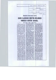 Dari Ajaran Mistik-Religius Hingga Kritik Sosial (From Mystical-Religious Teachings to Social Criticism)