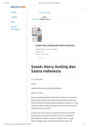 Sosok: Harry Aveling dan Sastra Indonesia (Figure: Harry Aveling and Indonesian Literature)