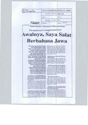 Awalnya, Saya Salat Berbahasa Jawa (Initially, I prayed in Javanese)
