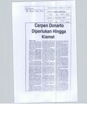 Cerpen Danarto Diperlukan Hingga Kiamat (Danarto's Short Stories are Needed Until the End of Time)