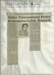 Wawancara dengan Cerpenis Danarto: Sastra Transendental Punya Kemampuan Lebih Menukik (Interview with Short Story Writer - Danarto: Transcendental Literature has More Potential to go Deeper)