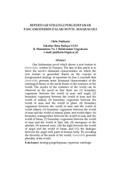 Repertoar Strategi Pengedepanan Pascamodernis dalam Novel Asmaraloka (Repertoire Foreground Strategy Postmodernism in the Novel Asmaraloka)