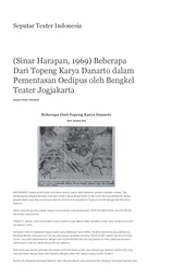 Few of Danarto's masks in Bengkel Teater Jogjakartas's Oedipus Performance