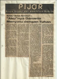Dalam "Adam Ma'rifat": "Aku"nya Danarto menyatu dengan Tuhan (In "Adam Ma'rifat": Danarto's "I" is One with God)