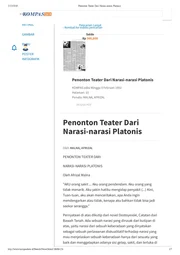 Penonton Teater dari Narasi-narasi Platonis (Theatre audience of platonic narratives)