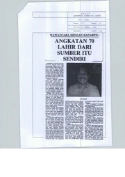 Wawancara dengan Danarto: Angkatan 70 Lahir dari Sumber Itu Sendiri (Interview with Danarto: Angkatan 70 is Born out of Their Own Resource)