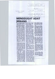 Meddling in Minangnese Culture