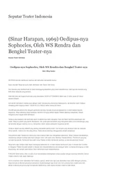 Sophocles' Oedipus, by WS Rendra's Bengkel Teater