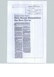 Perlu Banyak Mengembara dan Baca Qur'an (You should travel and read the Koran extensively)