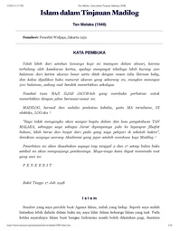 Islam dalam Tinjauan Madilog