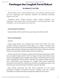 Pandangan dan Langkah Partai Rakyat