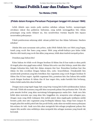 Situasi Politik Dalam dan Luar Negeri