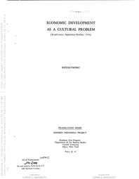 Economic development as a cultural problem [by] Soedjatmoko