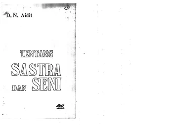 Tentang Sastra dan Seni: dengan Sastra dan Seni jang Berkepribadian Nasional Mengabdi Buruh, Tani dan Pradjurit