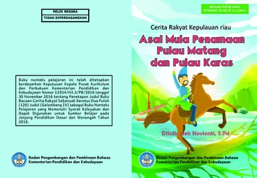 Asal mula penamaan Pulau Matang dan Pulau Karas : cerita rakyat Kepulauan Riau