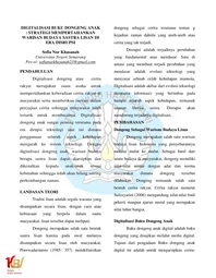 Digitalisasi buku dongeng anak : strategi mempertahankan warisan budaya sastra lisan di era disrupsi