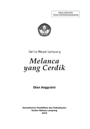 Melanca yang cerdik: cerita rakyat Lampung