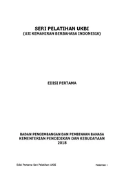 Seri pelatihan UKBI (Uji Kemahiran Berbahasa Indonesia) ed I