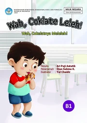 Wah, coklate leleh! = Wah, coklatnya meleleh!