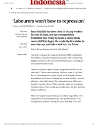 ' Labourers Won't Bow To Repression' Inside Indonesia The Peoples And Cultures Of Indonesia