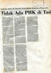 Pikiran Rakyat 9 January 1997 Tidak Ada PHK Di Tasik