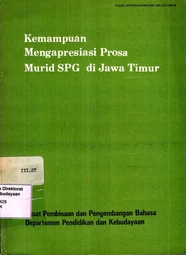 Kemampuan mengapresiasi prosa murid SPG di Jawa Timur