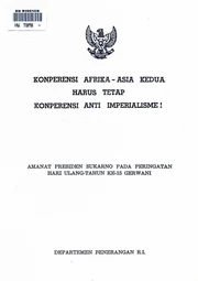 Konperensi Afrika-Asia Kedua Harus Tetap Konperensi Anti Imperialisme