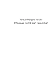 Panduan Mengenai Hak Atas Informasi Publik dan Pemolisian