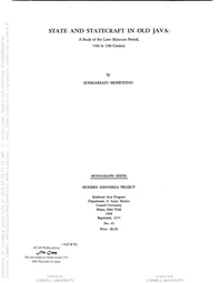 State and statecraft in old Java; a study of the later Mataram period, 16th to 19th century