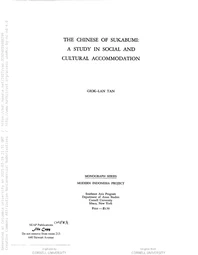 The Chinese of Sukabumi: a study of social and cultural accommodation